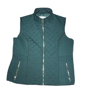 New York & Company Quilted Emerald Green Vest - Size XL - Like New